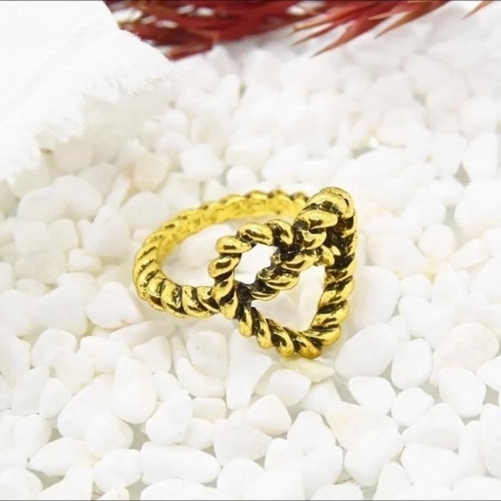 Twisted Gold Heart Ring